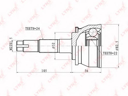 LYNXauto CO-5729 Шарнирный комплект, приводной вал для NISSAN SENTRA I (Ниссан Сэнтра и) LYNXauto CO-5729 Шарнирный комплект, приводной вал для NISSAN SENTRA I (Ниссан Сэнтра и)