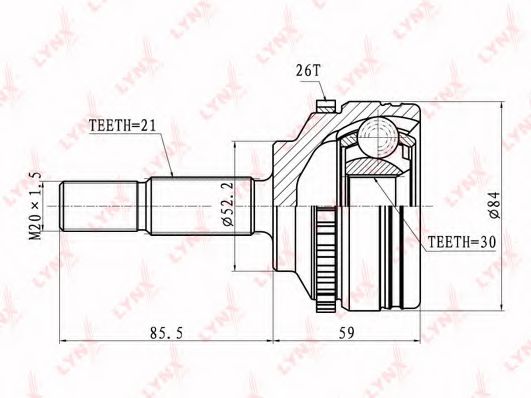 LYNXauto CO-6304A Шарнирный комплект, приводной вал для RENAULT (Рено) LYNXauto CO-6304A Шарнирный комплект, приводной вал для RENAULT (Рено)