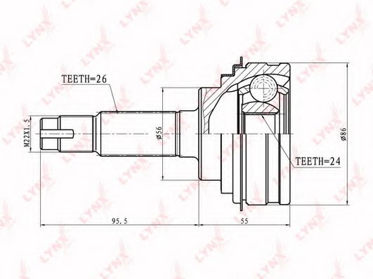 LYNXauto CO-7508 Шарнирный комплект, приводной вал для TOYOTA COROLLA SPRINTER (Тойота/тоета Cоролла спринтэр) LYNXauto CO-7508 Шарнирный комплект, приводной вал для TOYOTA COROLLA SPRINTER (Тойота/тоета Cоролла спринтэр)