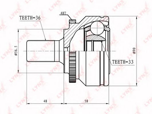LYNXauto CO-7801A Шарнирный комплект, приводной вал для VOLVO (Вольво) LYNXauto CO-7801A Шарнирный комплект, приводной вал для VOLVO (Вольво)