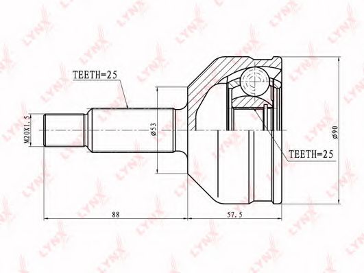 LYNXauto CO-8039 Шарнирный комплект, приводной вал для MOSKVICH (Москвич) LYNXauto CO-8039 Шарнирный комплект, приводной вал для MOSKVICH (Москвич)