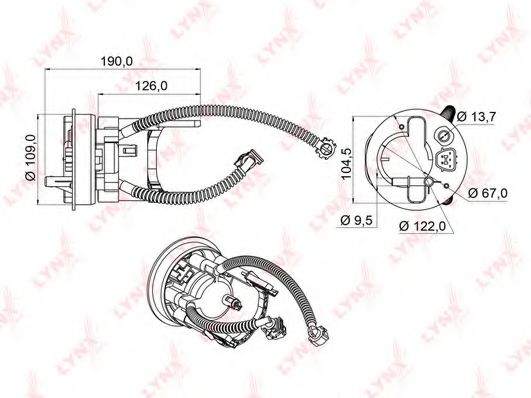 LYNXauto LF-951M Топливный фильтр для HONDA CIVIC VII (Хонда Цивик 7) LYNXauto LF-951M Топливный фильтр для HONDA CIVIC VII (Хонда Цивик 7)