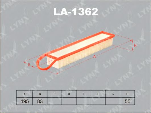 LYNXauto LA-1362 Воздушный фильтр для PEUGEOT 207 CC (Пежо 207 сс) LYNXauto LA-1362 Воздушный фильтр для PEUGEOT 207 CC (Пежо 207 сс)