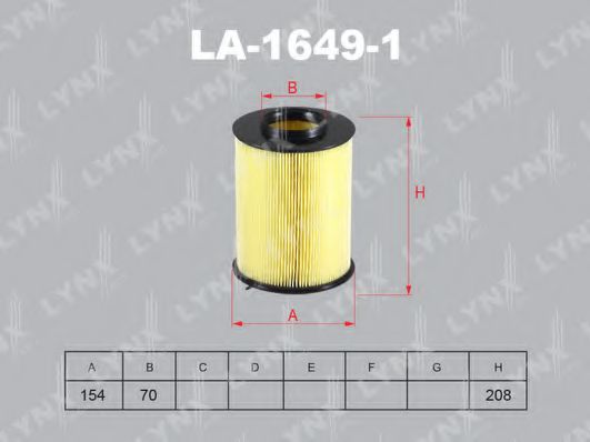 LYNXauto LA-1649-1 Воздушный фильтр для VOLVO S40 II (Вольво S40 2) LYNXauto LA-1649-1 Воздушный фильтр для VOLVO S40 II (Вольво S40 2)