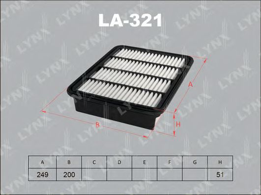LYNXauto LA-321 Воздушный фильтр для MITSUBISHI (Митсубиши/митсубиси) LYNXauto LA-321 Воздушный фильтр для MITSUBISHI (Митсубиши/митсубиси)
