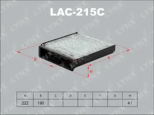 LYNXauto LAC-215C Фильтр, воздух во внутренном пространстве для RENAULT (Рено) LYNXauto LAC-215C Фильтр, воздух во внутренном пространстве для RENAULT (Рено)