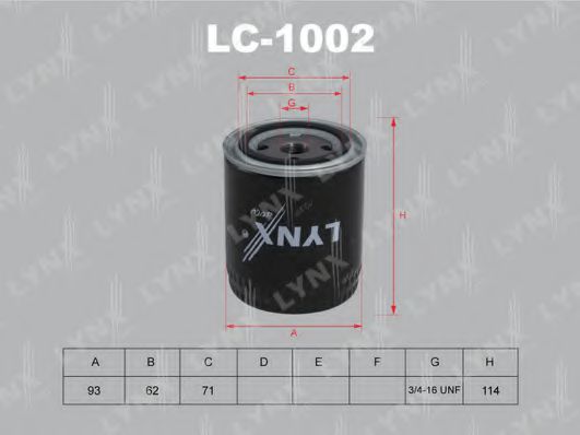 LYNXauto LC-1002 Масляный фильтр для VOLKSWAGEN (Фольксваген) LYNXauto LC-1002 Масляный фильтр для VOLKSWAGEN (Фольксваген)