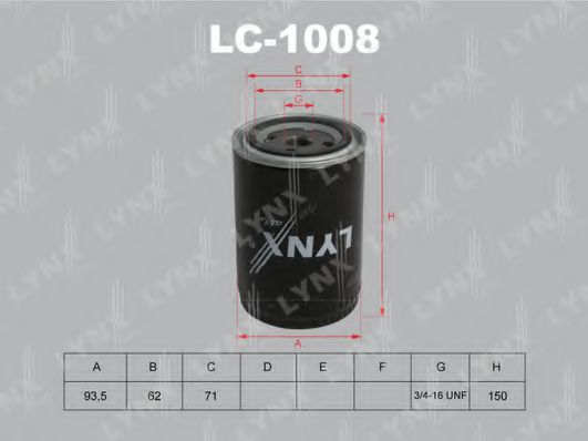 LYNXauto LC-1008 Масляный фильтр для VOLKSWAGEN (Фольксваген) LYNXauto LC-1008 Масляный фильтр для VOLKSWAGEN (Фольксваген)