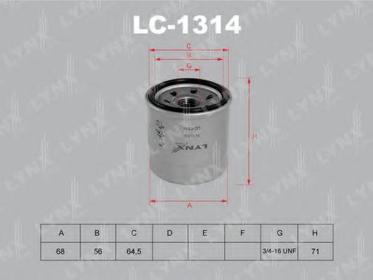 LYNXauto LC-1314 Масляный фильтр для CHEVROLET LOVA (Шевроле Лоvа) LYNXauto LC-1314 Масляный фильтр для CHEVROLET LOVA (Шевроле Лоvа)