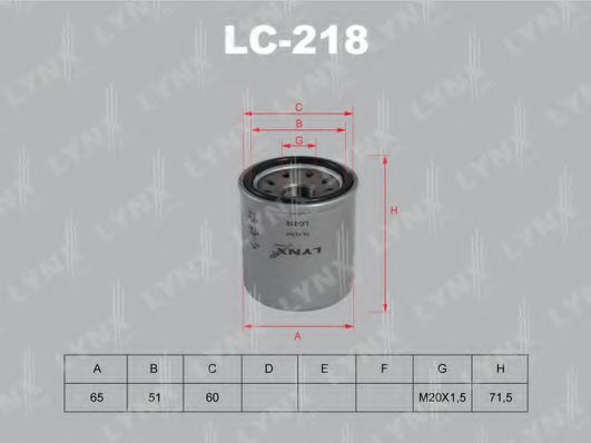 LYNXauto LC-218 Масляный фильтр для NISSAN ALMERA TINO (Ниссан Альмера тино) LYNXauto LC-218 Масляный фильтр для NISSAN ALMERA TINO (Ниссан Альмера тино)