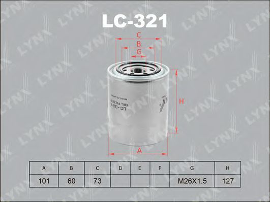 LYNXauto LC-321 Масляный фильтр для MITSUBISHI MIGHTY MAX (Митсубиши/митсубиси Мигхтъ маx) LYNXauto LC-321 Масляный фильтр для MITSUBISHI MIGHTY MAX (Митсубиши/митсубиси Мигхтъ маx)