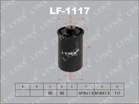 LYNXauto LF-1117 Топливный фильтр для DAEWOO (Дэу) LYNXauto LF-1117 Топливный фильтр для DAEWOO (Дэу)