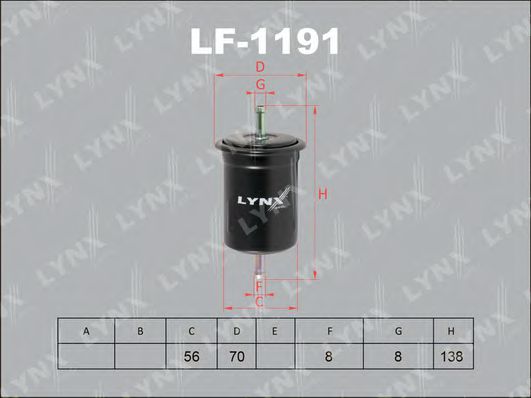 LYNXauto LF-1191 Топливный фильтр для DAIHATSU TERIOS (Дайхатсу Тэриос) LYNXauto LF-1191 Топливный фильтр для DAIHATSU TERIOS (Дайхатсу Тэриос)