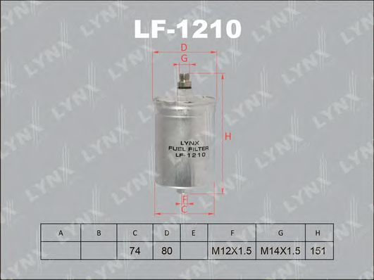 LYNXauto LF-1210 Топливный фильтр для MERCEDES-BENZ E-CLASS (Мэрcэдэс-бэнз Е класс) LYNXauto LF-1210 Топливный фильтр для MERCEDES-BENZ E-CLASS (Мэрcэдэс-бэнз Е класс)