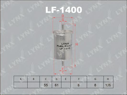 LYNXauto LF-1400 Топливный фильтр для RENAULT GRAND SCNIC II (Рено Гранд сценик 2) LYNXauto LF-1400 Топливный фильтр для RENAULT GRAND SCNIC II (Рено Гранд сценик 2)