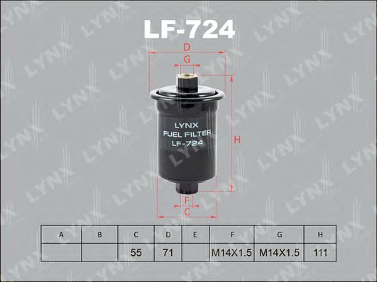 LYNXauto LF-724 Топливный фильтр для LEXUS LS (Лексус Лс) LYNXauto LF-724 Топливный фильтр для LEXUS LS (Лексус Лс)