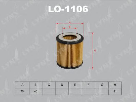 LYNXauto LO-1106 Масляный фильтр для BMW X1 (Бмв Х1) LYNXauto LO-1106 Масляный фильтр для BMW X1 (Бмв Х1)