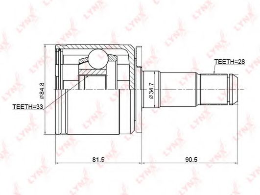 LYNXauto CI-3710 Шарнирный комплект, приводной вал для MITSUBISHI MONTERO SPORT II (Митсубиши/митсубиси Монтэро спорт 2) LYNXauto CI-3710 Шарнирный комплект, приводной вал для MITSUBISHI MONTERO SPORT II (Митсубиши/митсубиси Монтэро спорт 2)