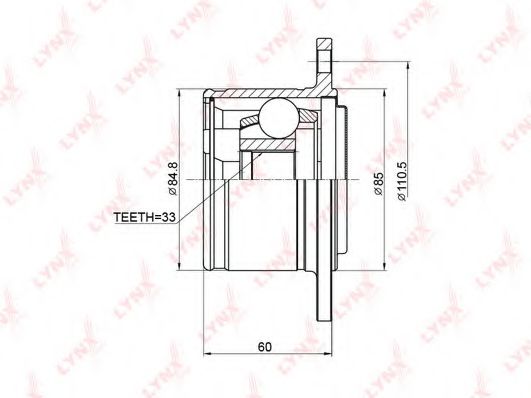 LYNXauto CI-3711 Шарнирный комплект, приводной вал для MITSUBISHI MONTERO SPORT II (Митсубиши/митсубиси Монтэро спорт 2) LYNXauto CI-3711 Шарнирный комплект, приводной вал для MITSUBISHI MONTERO SPORT II (Митсубиши/митсубиси Монтэро спорт 2)
