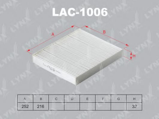 LYNXauto LAC-1006 Фильтр, воздух во внутренном пространстве для VOLKSWAGEN (Фольксваген) LYNXauto LAC-1006 Фильтр, воздух во внутренном пространстве для VOLKSWAGEN (Фольксваген)