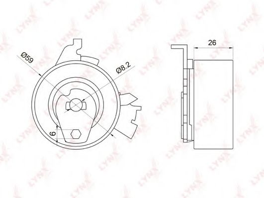 LYNXauto PB-1051 Натяжной ролик, ремень ГРМ для DAEWOO MAGNUS (Дэу Магнус) LYNXauto PB-1051 Натяжной ролик, ремень ГРМ для DAEWOO MAGNUS (Дэу Магнус)