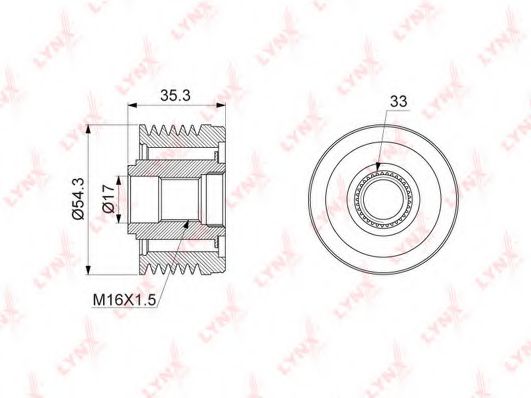 LYNXauto PA-1036 Механизм свободного хода генератора для SUZUKI GRAND NOMADE II (Сузуки Гранд номадэ 2) LYNXauto PA-1036 Механизм свободного хода генератора для SUZUKI GRAND NOMADE II (Сузуки Гранд номадэ 2)