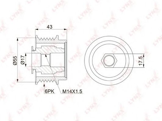 LYNXauto PA-1149 Механизм свободного хода генератора 