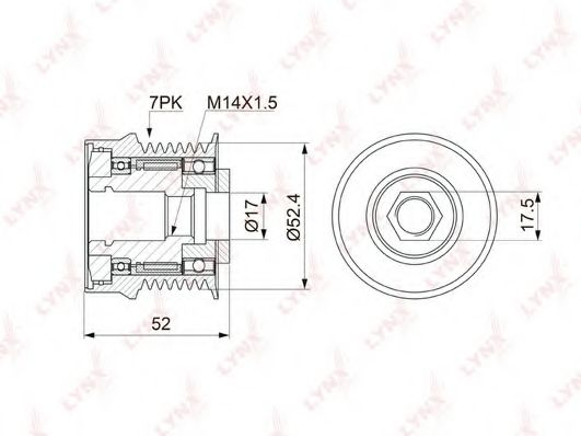 LYNXauto PA-1150 Механизм свободного хода генератора 