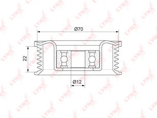 LYNXauto PB-7134 Паразитный ведущий ролик, поликлиновой ремень для LEXUS GX (Лексус Гx)