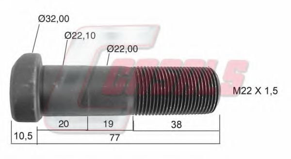 CASALS 21223 Болт крепления колеса для MERCEDES-BENZ CITARO (Мэрcэдэс-бэнз Cитаро)