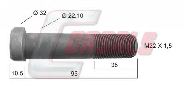 CASALS 21226 Болт крепления колеса для MERCEDES-BENZ O 404 (Мэрcэдэс-бэнз О 404) CASALS 21226 Болт крепления колеса для MERCEDES-BENZ O 404 (Мэрcэдэс-бэнз О 404)