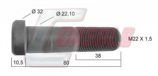 CASALS 21238 Болт крепления колеса для MERCEDES-BENZ MK (Мэрcэдэс-бэнз Мк) CASALS 21238 Болт крепления колеса для MERCEDES-BENZ MK (Мэрcэдэс-бэнз Мк)