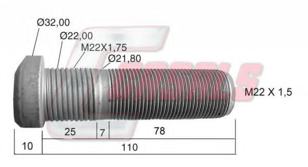CASALS 21493 Болт крепления колеса для MERCEDES-BENZ ECONIC (Мэрcэдэс-бэнз Эcониc) CASALS 21493 Болт крепления колеса для MERCEDES-BENZ ECONIC (Мэрcэдэс-бэнз Эcониc)