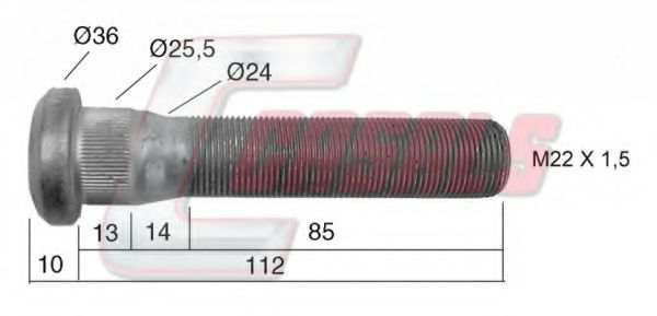 CASALS 21515 Болт крепления колеса для VOLVO FH (Вольво Фх)