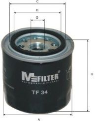 MFILTER TF 34 Масляный фильтр для MITSUBISHI (Митсубиши/митсубиси) MFILTER TF 34 Масляный фильтр для MITSUBISHI (Митсубиши/митсубиси)