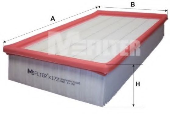 MFILTER K 172 Воздушный фильтр для AUDI 90 (Ауди 90) MFILTER K 172 Воздушный фильтр для AUDI 90 (Ауди 90)