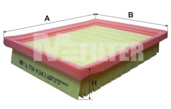 MFILTER K 343 Воздушный фильтр для HYUNDAI (Хендай) MFILTER K 343 Воздушный фильтр для HYUNDAI (Хендай)