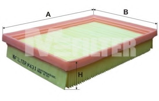 MFILTER K 431 Воздушный фильтр для KIA (Киа) MFILTER K 431 Воздушный фильтр для KIA (Киа)