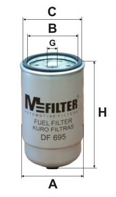 MFILTER DF 695 Топливный фильтр для MAN M 90 (Ман М 90) MFILTER DF 695 Топливный фильтр для MAN M 90 (Ман М 90)