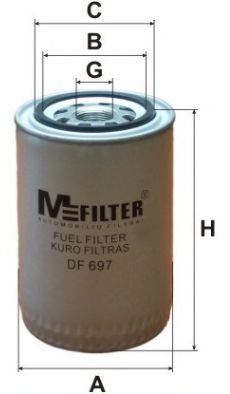 MFILTER DF 697 Топливный фильтр для SCANIA (Сканиа) MFILTER DF 697 Топливный фильтр для SCANIA (Сканиа)