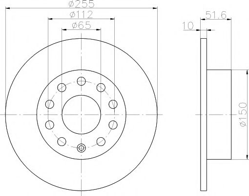 HELLA PAGID 8DD 355 109-601 Тормозной диск для SEAT (Сеат) HELLA PAGID 8DD 355 109-601 Тормозной диск для SEAT (Сеат)