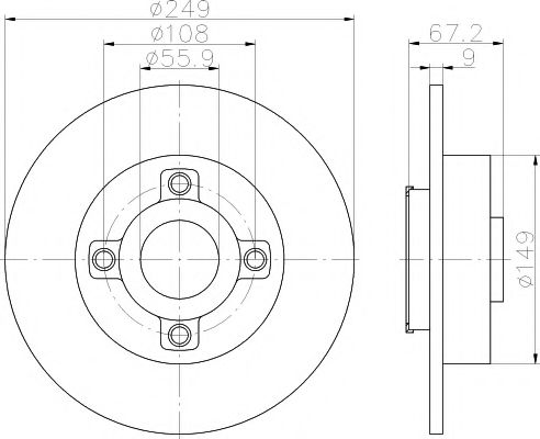 HELLA PAGID 8DD 355 111-331 Тормозной диск для PEUGEOT 207 (Пежо 207) HELLA PAGID 8DD 355 111-331 Тормозной диск для PEUGEOT 207 (Пежо 207)