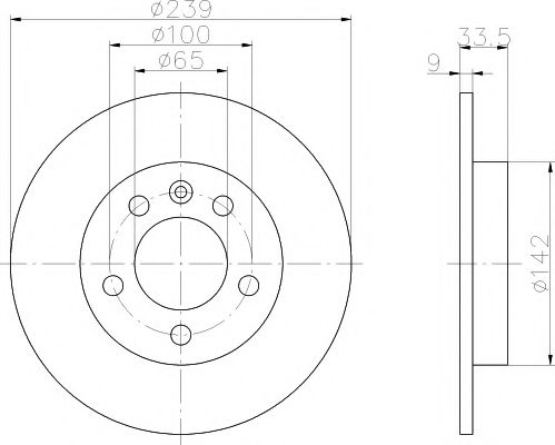 HELLA PAGID 8DD 355 107-461 Тормозной диск для SKODA OCTAVIA (Шкода Октавия) HELLA PAGID 8DD 355 107-461 Тормозной диск для SKODA OCTAVIA (Шкода Октавия)