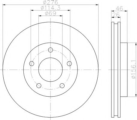 HELLA PAGID 8DD 355 116-241 Тормозной диск для MITSUBISHI LANCER (Митсубиши/митсубиси Ланcэр) HELLA PAGID 8DD 355 116-241 Тормозной диск для MITSUBISHI LANCER (Митсубиши/митсубиси Ланcэр)