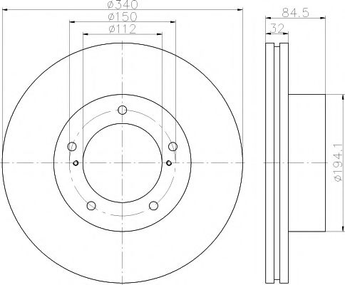 HELLA PAGID 8DD 355 116-551 Тормозной диск для TOYOTA (FAW) LAND CRUISER (Тойота/тоета (фав) Ланд cруисэр) HELLA PAGID 8DD 355 116-551 Тормозной диск для TOYOTA (FAW) LAND CRUISER (Тойота/тоета (фав) Ланд cруисэр)