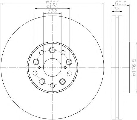HELLA PAGID 8DD 355 116-921 Тормозной диск для LEXUS (Лексус) HELLA PAGID 8DD 355 116-921 Тормозной диск для LEXUS (Лексус)