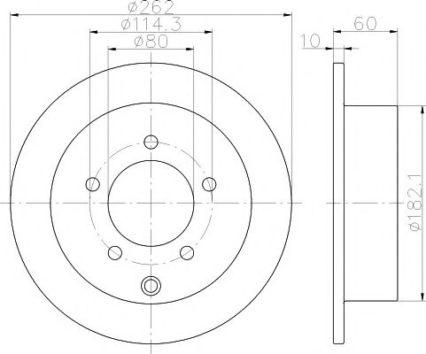 HELLA PAGID 8DD 355 117-071 Тормозной диск для MITSUBISHI LANCER (Митсубиши/митсубиси Ланcэр) HELLA PAGID 8DD 355 117-071 Тормозной диск для MITSUBISHI LANCER (Митсубиши/митсубиси Ланcэр)