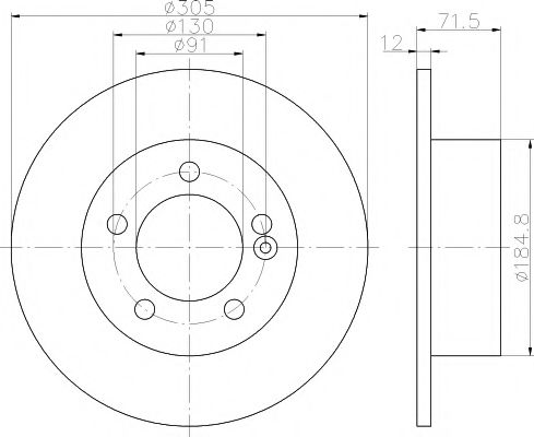 HELLA PAGID 8DD 355 117-141 Тормозной диск для NISSAN (Ниссан) HELLA PAGID 8DD 355 117-141 Тормозной диск для NISSAN (Ниссан)