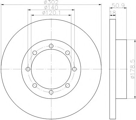 HELLA PAGID 8DD 355 117-281 Тормозной диск для NISSAN (Ниссан) HELLA PAGID 8DD 355 117-281 Тормозной диск для NISSAN (Ниссан)