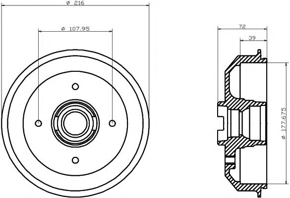 HELLA PAGID 8DT 355 300-121 Тормозной барабан для FORD FIESTA (Форд Фиэста) HELLA PAGID 8DT 355 300-121 Тормозной барабан для FORD FIESTA (Форд Фиэста)